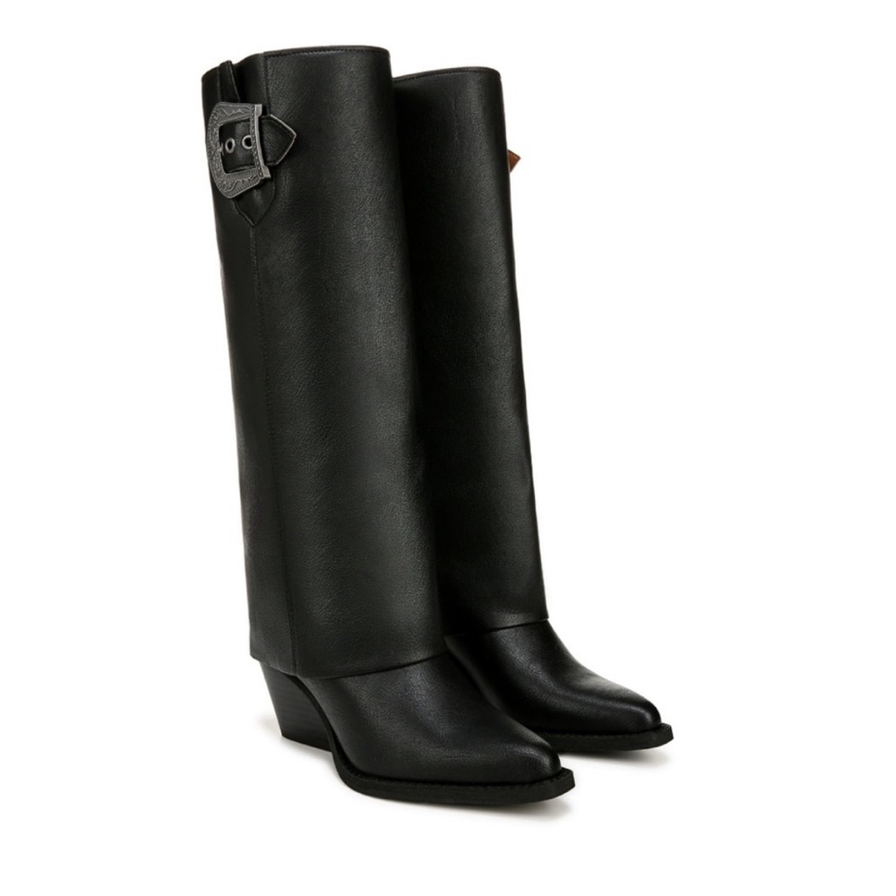 NWT Zodiac Rowena Foldover Tall Western Boots Buckle Detail